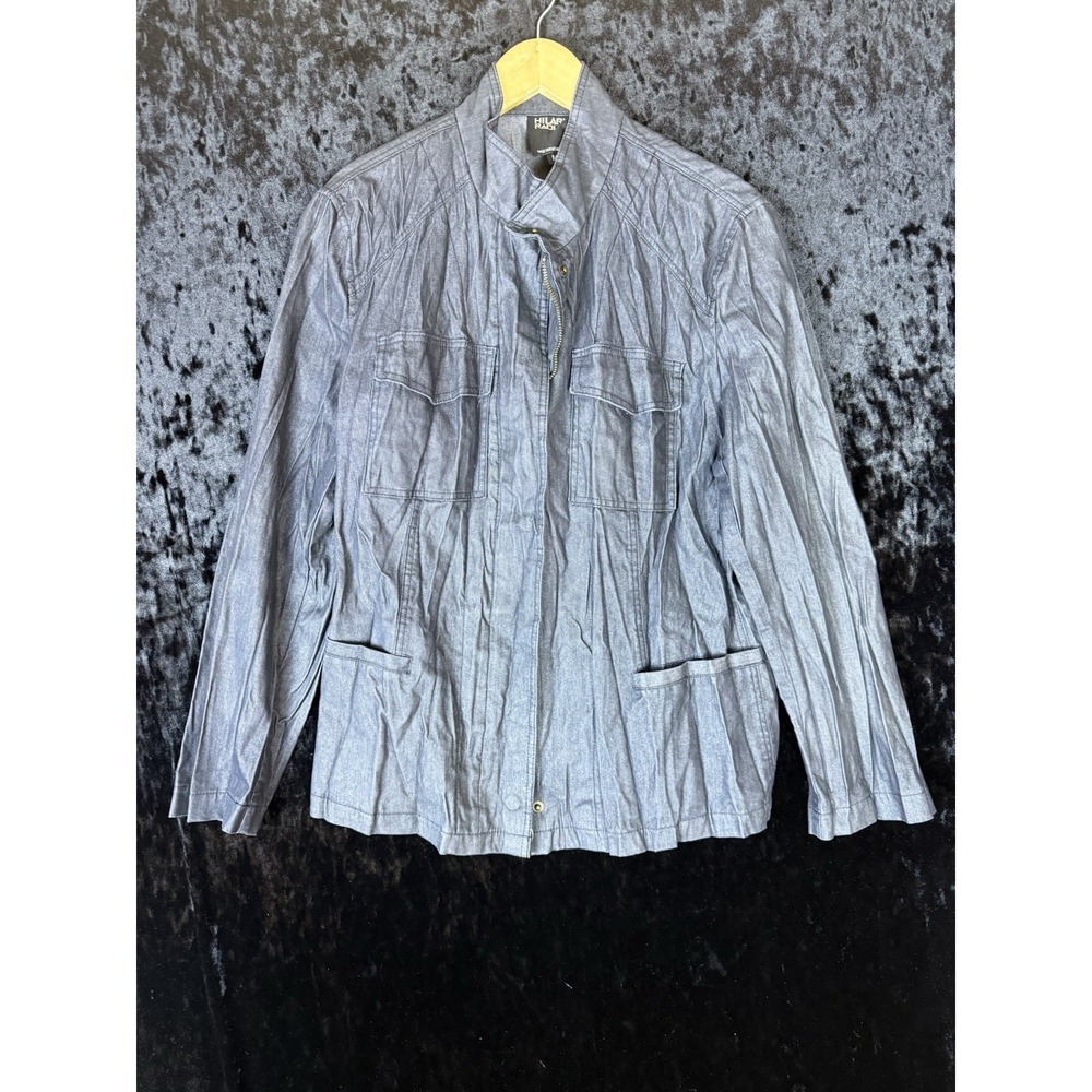 Hilary Radley Jacket Womens M Black Full Zip Jacket Pockets Snap Lightweight